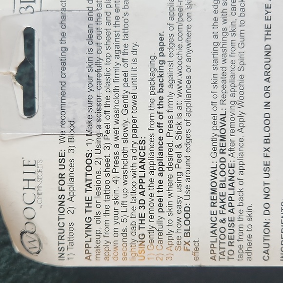 3D FX kit ☆ Buttons ☆ FX Blood ☆ no glue needed ☆ Brand New in pkg ☆ Halloween - Picture 8 of 13